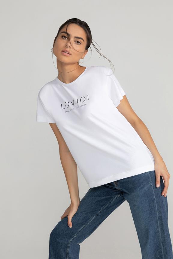 T-Shirt Lovjoi Logo Wit via Shop Like You Give a Damn
