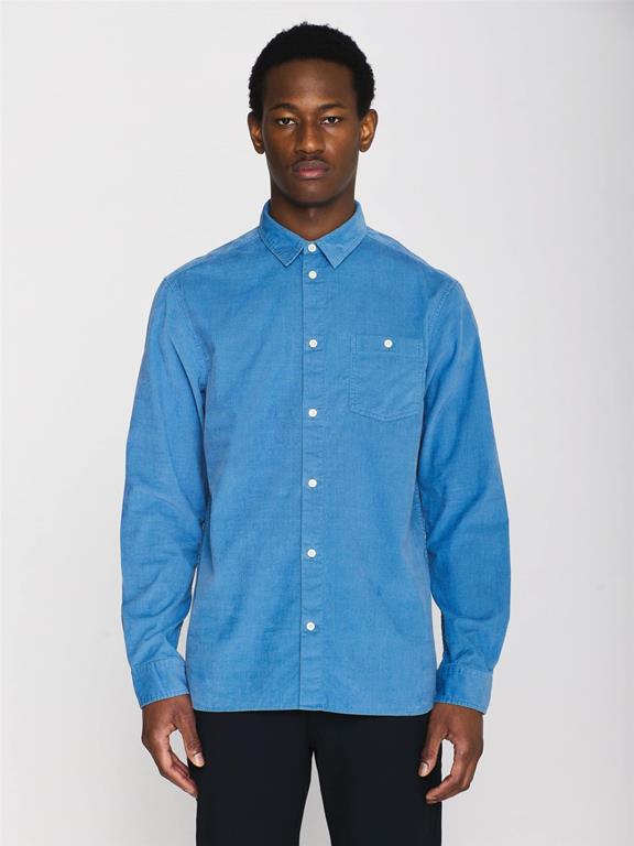 Overhemd Regular Fit Corduroy Blauw via Shop Like You Give a Damn
