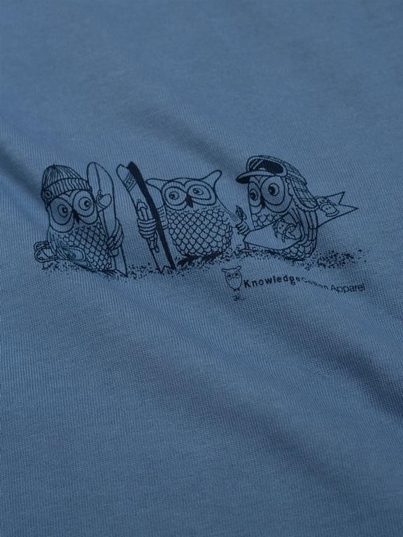 T-Shirt Regular Fit Met Print Voorzijde Blauw 3