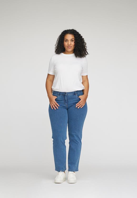 Jeans Marple Straight Middellange Blauwe Denim via Shop Like You Give a Damn