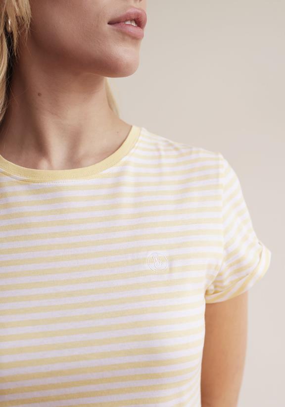 T-Shirt Peace Light Yellow Stripes 2