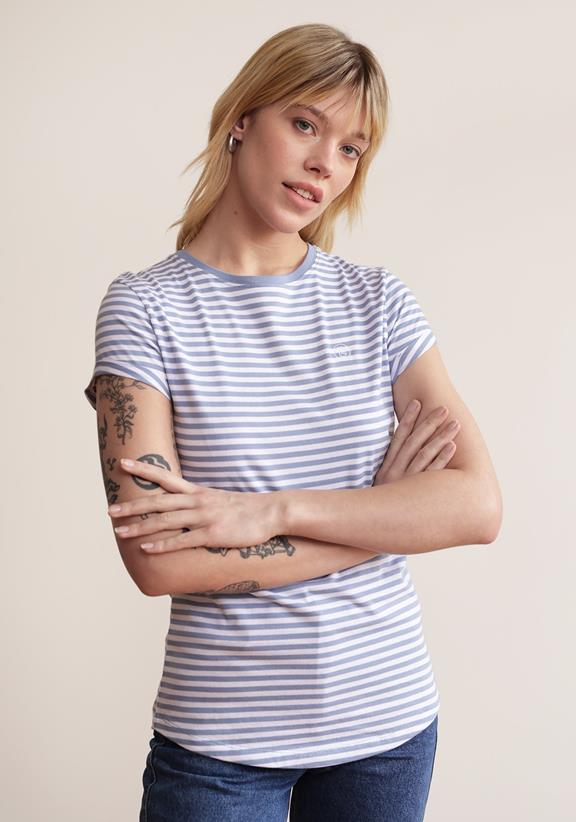 T-Shirt Peace Light Blue Stripes 2