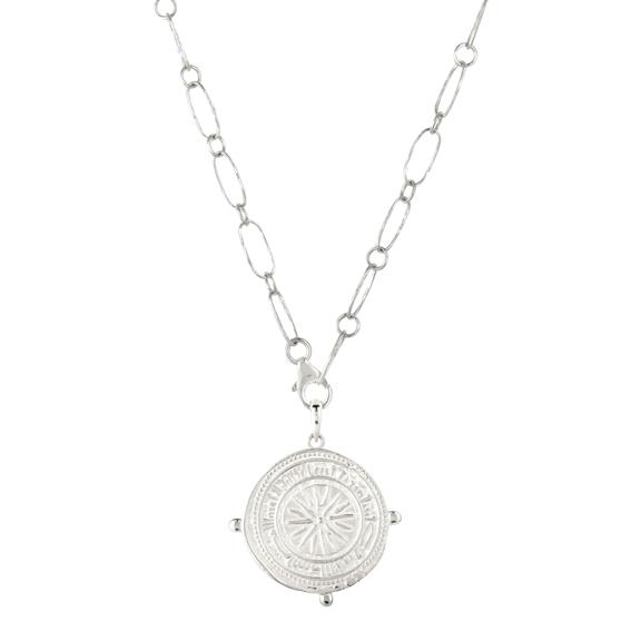 Link Chain Pendant Divine Compass Silver via Shop Like You Give a Damn
