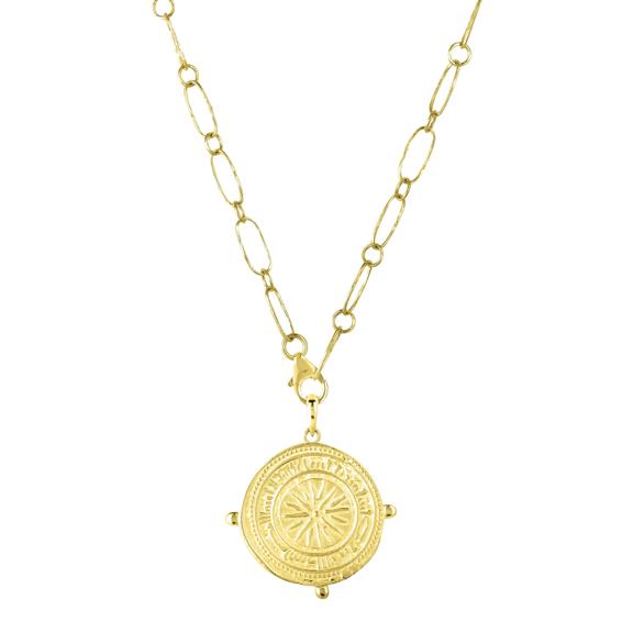Link Chain Pendant Divine Compass Gold Vermeil via Shop Like You Give a Damn