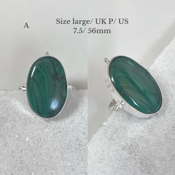 Ring Anokhi A Malachite Silver from Shop Like You Give a Damn
