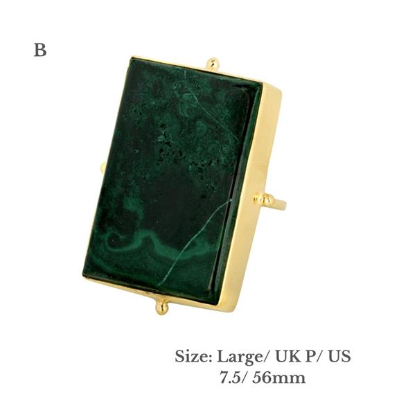 Ring Anokhi B Malachite Gold Vermeil from Shop Like You Give a Damn