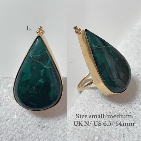 Ring Anokhi E Malachite Gold Vermeil from Shop Like You Give a Damn