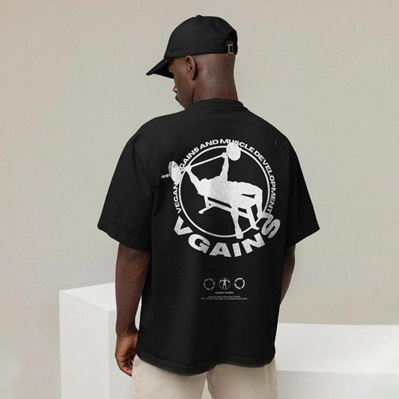 T-Shirt Vgains Embleem Pomp Zwart 1