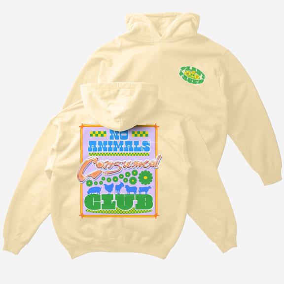 Hoodie No Animals Consumed Club Yellow 1