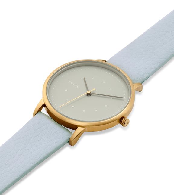 Horloge Lyka Goud En Lichtblauw Met Grijs 2
