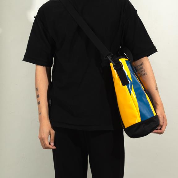 Tote Bag (Print) Yellow & Dark Blue 5