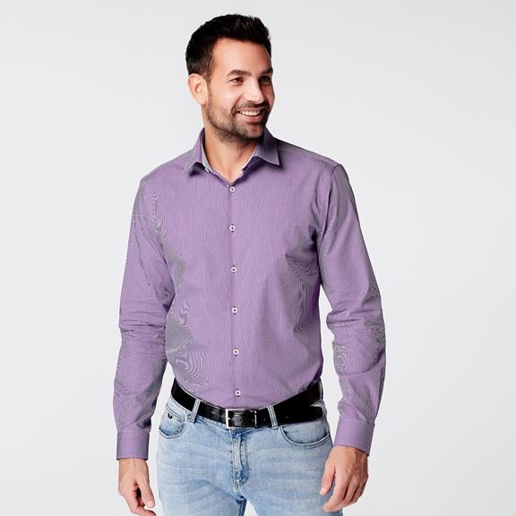 Shirt Slim Fit Checkered Purple 1