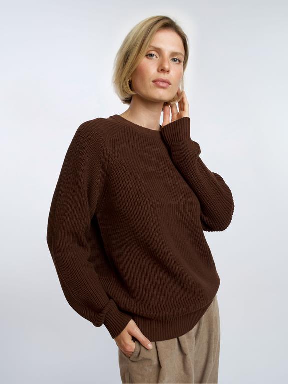 Heavy Knit Jumper Grizzly Brown 1
