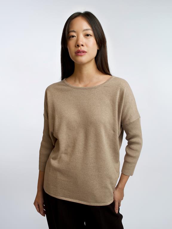 Pull Ample Marron Taupe 3