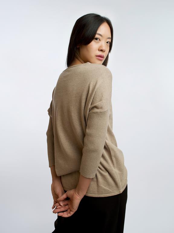 Pull Ample Marron Taupe 4