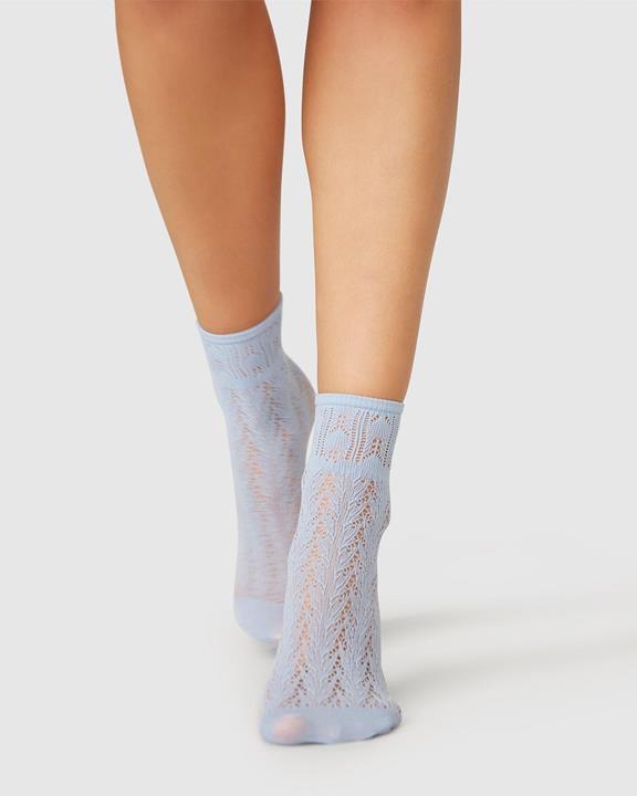 Crochet Socks Erica Dusty Blue 2