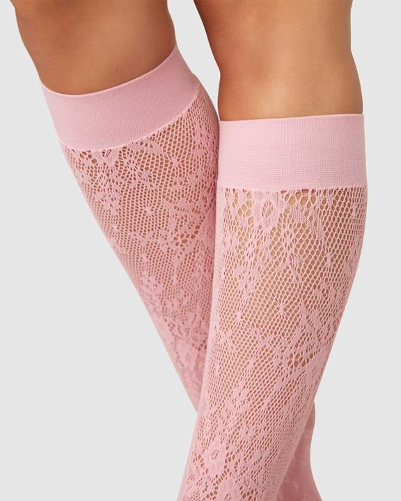 Lace Knee-Highs Rosa Dusty Pink 3