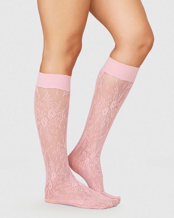 Lace Knee-Highs Rosa Dusty Pink 4