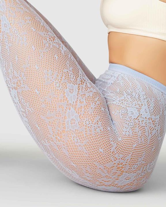 Lace Tights Rosa Dusty Blue 2