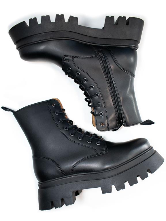Women's Boots Track Sole 8-Eye Lace Up Black via Shop Like You Give a Damn
