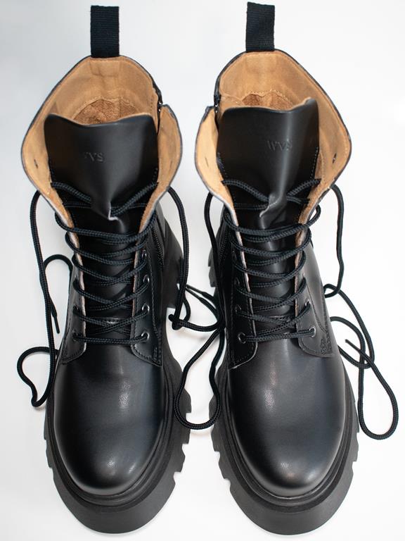Women's Boots Track Sole 8-Eye Lace Up Black from Shop Like You Give a Damn