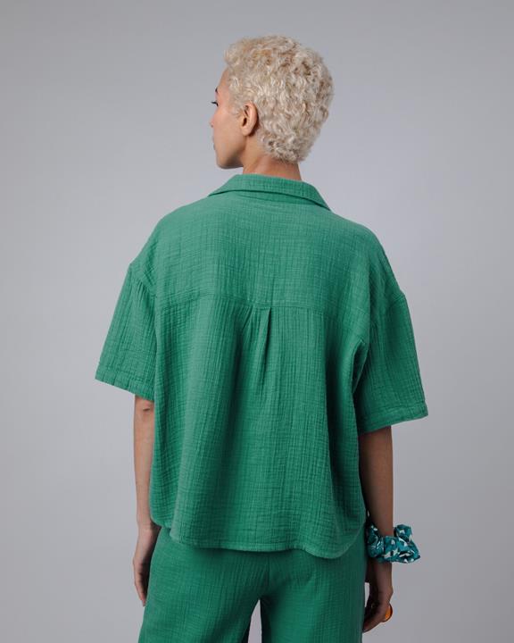 Oversized Cropped Blouse Bubble Jungle Green 5
