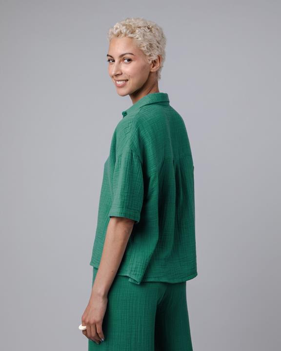 Oversized Cropped Blouse Bubble Jungle Green 6