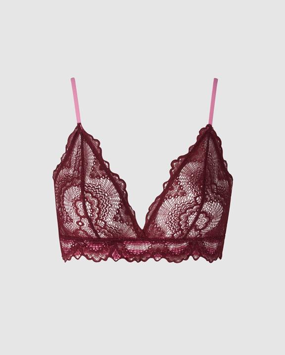 Triangle Bralette Burgundy Red & Candy Pink 2