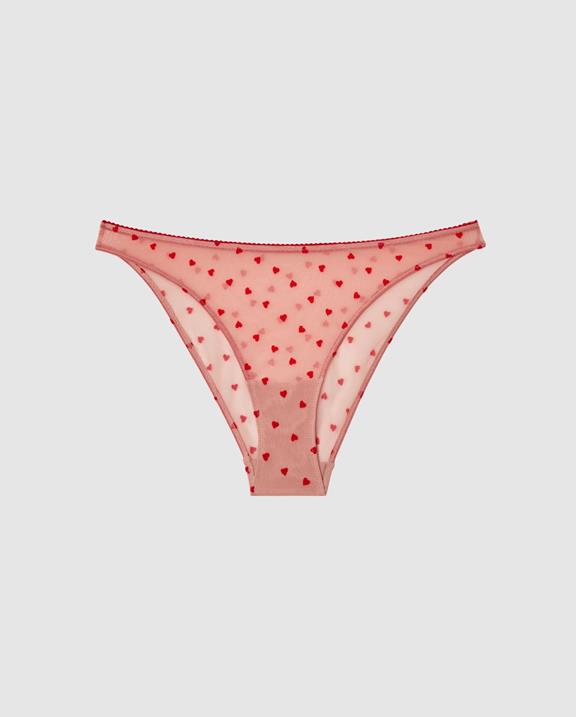 Mesh Bikini Briefs Pale Pink & Deep Red 2