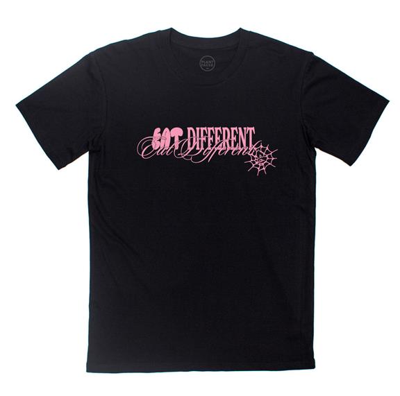 T-Shirt Eat Different Pink On Black 3