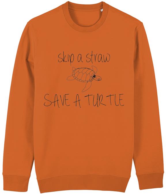 Sweater Unisex Turtle Crewneck Orange 1