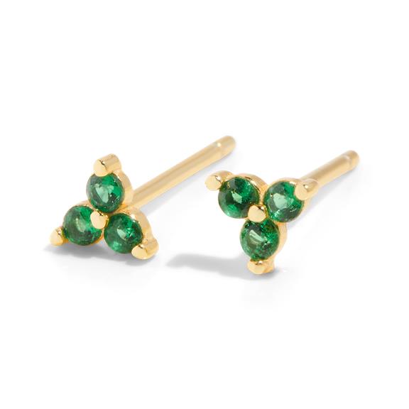 The Sally Stud Solid Gold Green 3