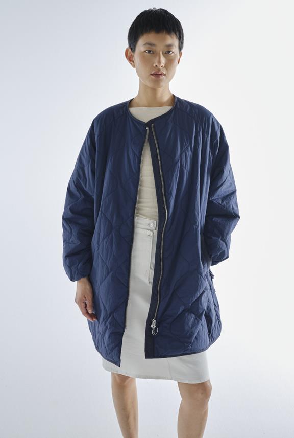Siena Quilted Coat Faded Navy via Shop Like You Give a Damn