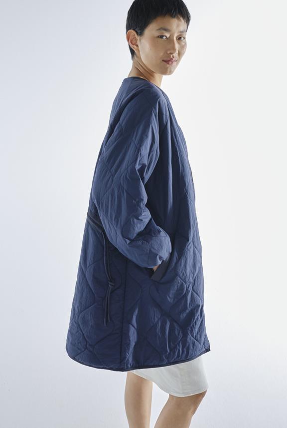 Siena Quilted Coat Faded Navy 3