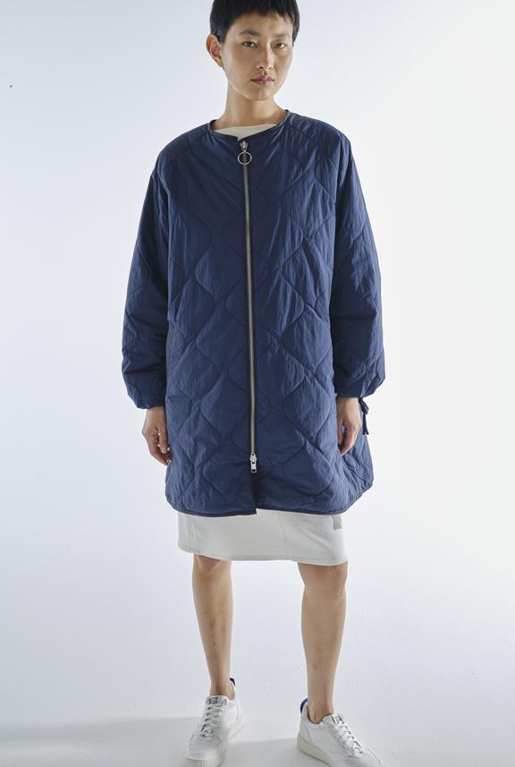 Siena Quilted Coat Faded Navy 6