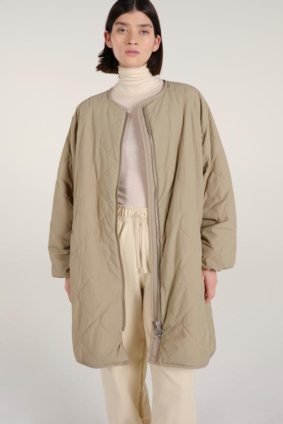 Siena Quilted Coat Pale Olive from Shop Like You Give a Damn