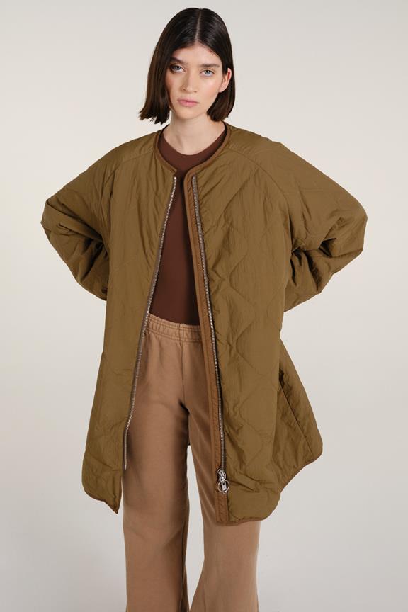 Siena Quilted Coat Mud from Shop Like You Give a Damn