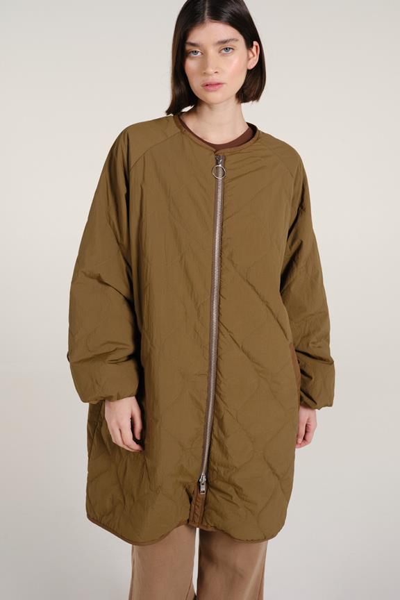 Siena Quilted Coat Mud from Shop Like You Give a Damn