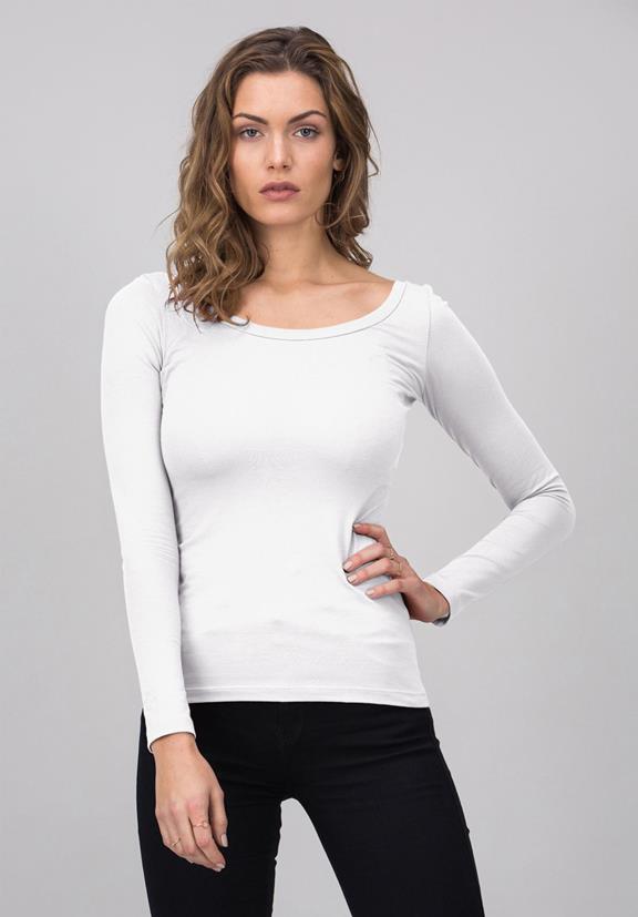 Long-Sleeved Shirt June White via Shop Like You Give a Damn