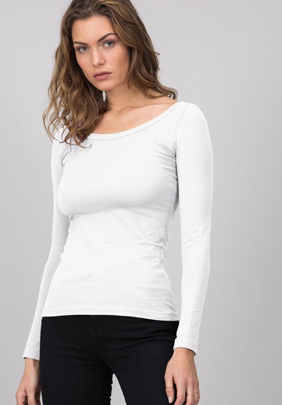 Long-Sleeved Shirt June White from Shop Like You Give a Damn