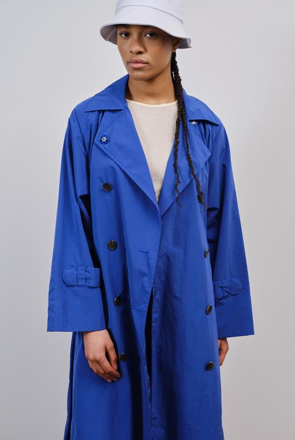 Trench Coat Kalvi Emb Blue from Shop Like You Give a Damn