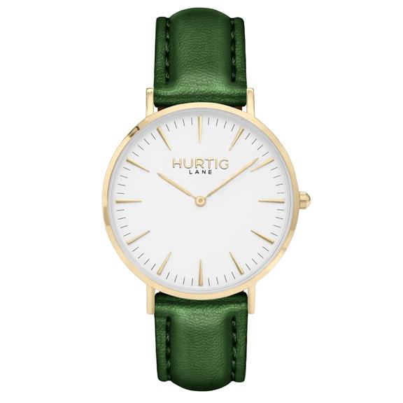 Watch Mykonos Cactus Leather  Gold, White & Green 1