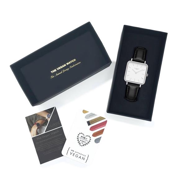 Watch NeliÃ¶ Square Cactus Leather  Silver, White & Black from Shop Like You Give a Damn