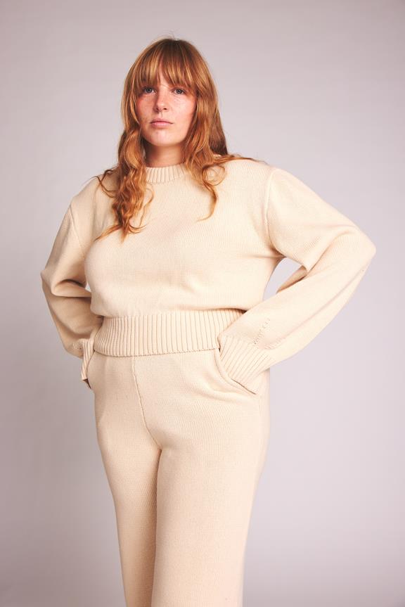 Knitted Sweater Cara Light Beige Nature 1