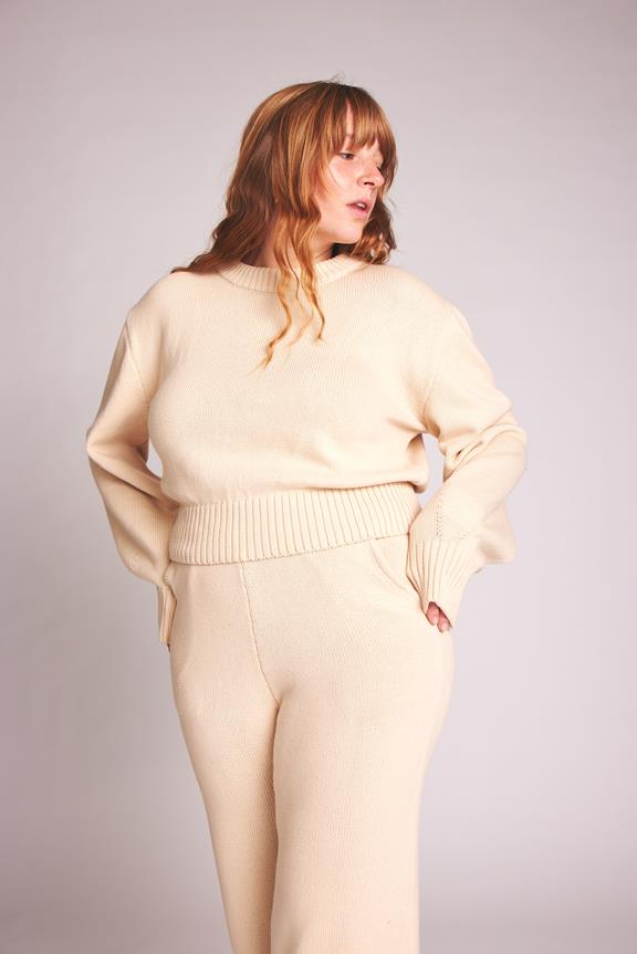 Knitted Sweater Cara Light Beige Nature 2