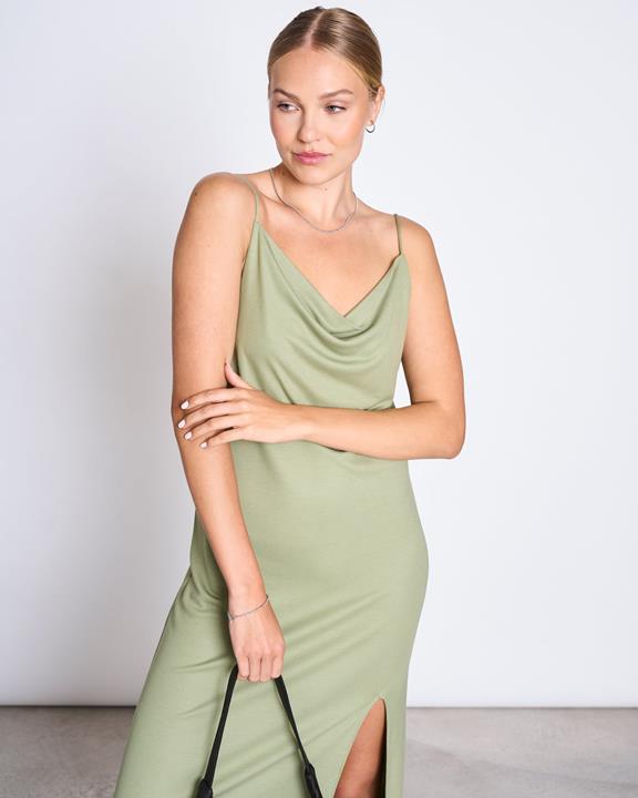 Midi Jurk Helen Pale Olive from Shop Like You Give a Damn