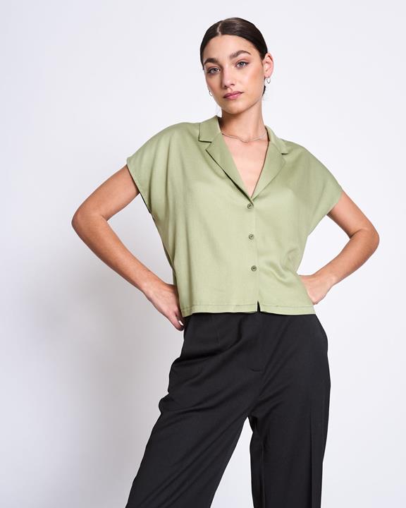 Blouse Tierra Pale Olive Groen from Shop Like You Give a Damn