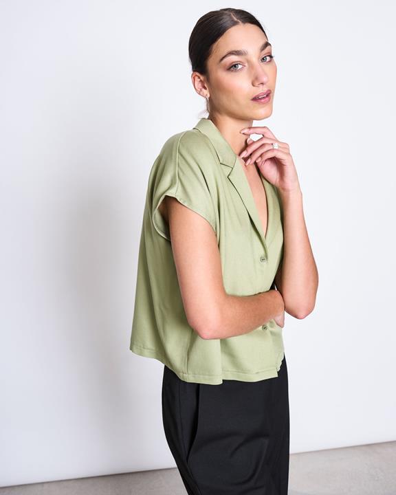 Blouse Tierra Pale Olive Groen from Shop Like You Give a Damn