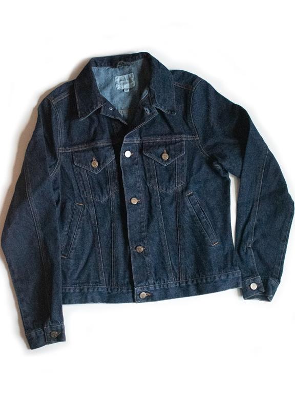 Klassiek Spijkerjack Voor Dames, Donkerblauw via Shop Like You Give a Damn
