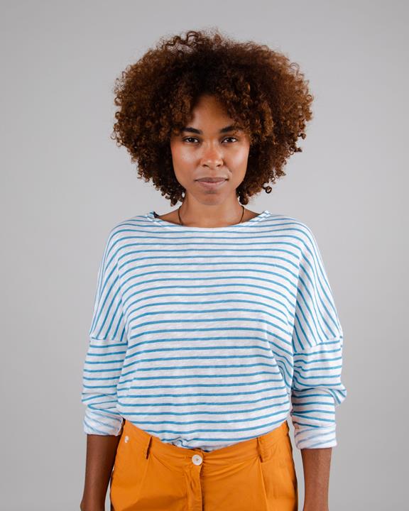 Stripes Fine Knit Sweater Blue 2